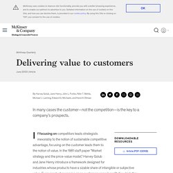Delivering value to customers