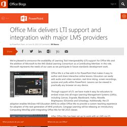 Mix delivers LTI support and integration with major LMS providers