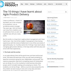 The 10 things I have learnt about Agile Product Delivery