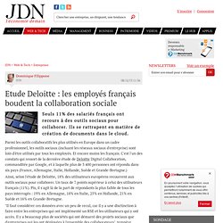 Etude Deloitte : les employés français boudent la collaboration sociale