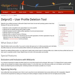 Delprof2 - User Profile Deletion Tool