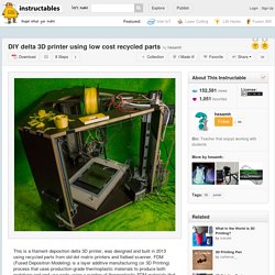 DIY delta 3D printer using low cost recycled parts