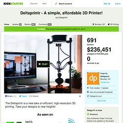 Deltaprintr - A simple, affordable 3D Printer! by Deltaprintr