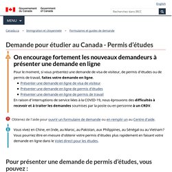 Demande pour étudier au Canada: Permis d’études
