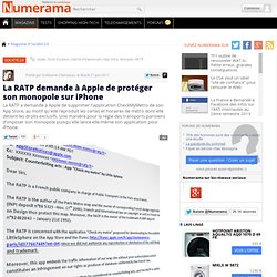 La RATP demande à Apple de protéger son monopole sur iPhone