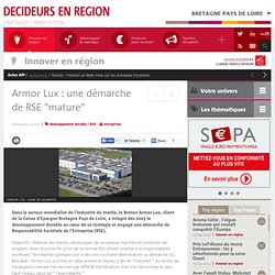 Armor Lux : une démarche de RSE "mature" - Bretagne Pays de Loire