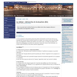 Le débat : démarche et évaluation (B2) - [English website of the Académie de Toulouse]