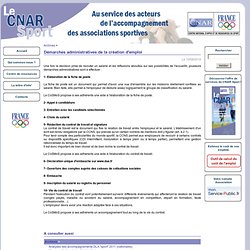 CNAR SPORT - Démarches administratives de la création d'emploi