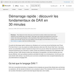 Démarrage rapide : découvrir les fondamentaux de DAX en 30 minutes