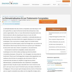 La Dématérialisation Et Les Traitements Comptables - Rapports de Stage - Keyou972