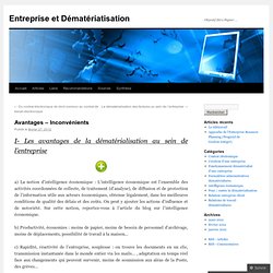 Dématériatisation : Avantages – Inconvénients