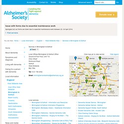 Dementia Services - Birmingham & Solihull Local Service Office