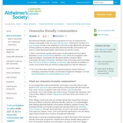 Dementia friendly communities