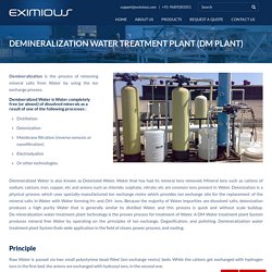 Demineralization Water Treatment Plant Manufacturers
