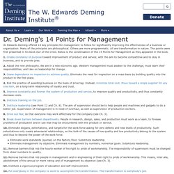 Dr. Deming's 14 Points for Management