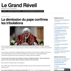 La démission du pape confirme les tribulations