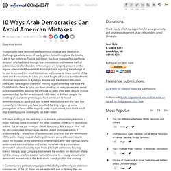 10 Ways Arab Democracies Can Avoid American Mistakes