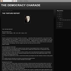 THE DEMOCRACY CHARADE: THE TORTURE REPORT