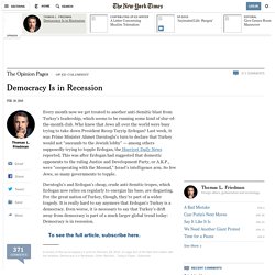 Democracy Is in Recession
