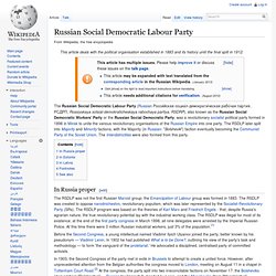 Russian Social Democratic Labour Party