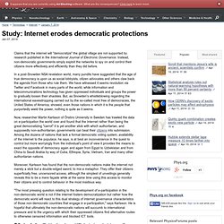 Study: Internet erodes democratic protections