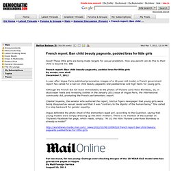 French report: Ban child beauty pageants, padded bras for little girls - Democratic Underground