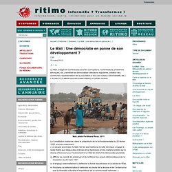 Le Mali : Une démocratie en panne de son développement ?