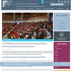 CESE 09/05/18 Le CESE devient la chambre de la société civile et animera la démocratie participative