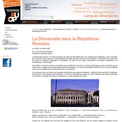 La Démocratie dans la République Romaine