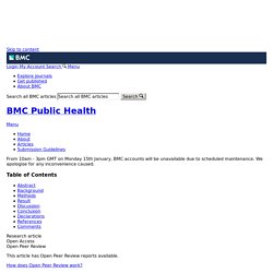 BMC PUBLIC HEALTH 12/01/18 Socio-demographic and lifestyle determinants of dietary patterns in French-speaking Switzerland, 2009–2012