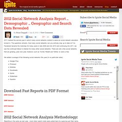 2012 Social Network Analysis Report – Demographic – Geographic and Search Data Revealed