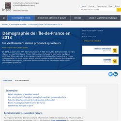 Démographie de l'Île-de-France en 2018 - Insee Flash Ile-de-France - 47