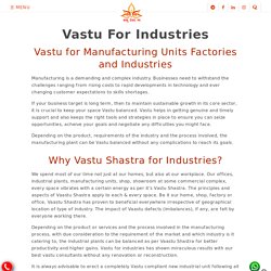 No Demolition Vastu Solution for Factory & Industry