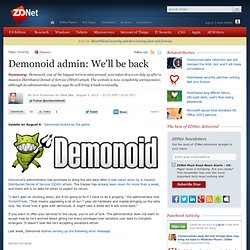 Demonoid admin: We'll be back