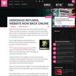 Demonoid Returns, Website Now Back Online