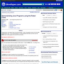 Demonstrating Java Programs using the Robot Class — Developer.com