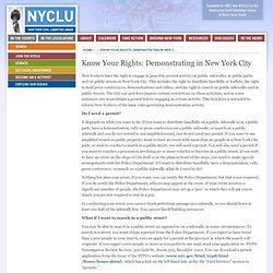 Know Your Rights: Demonstrating in New York City