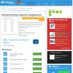 Demonstration Speech Assignment