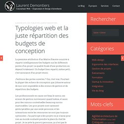 Typologies web et la juste répartition des budgets de conception