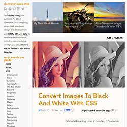 Convert Images To Black And White With CSS