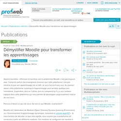 Démystifier Moodle pour transformer les apprentissages