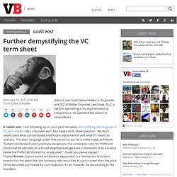 Further demystifying the VC term sheet