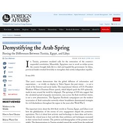 Demystifying the Arab Spring