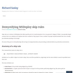 Demystifying MSDeploy skip rules