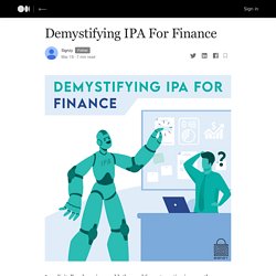 Demystifying IPA For Finance