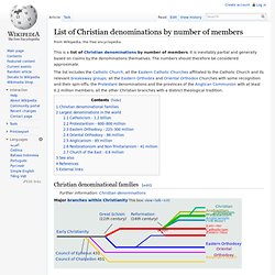List of Christian denominations by number of members