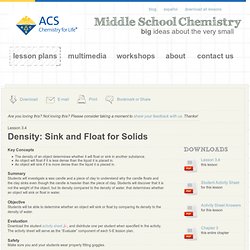 Density—Sink and Float for Solids