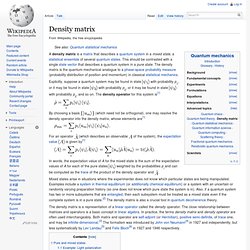 Density matrix