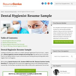 Dental Hygienist Resume Sample & Tips
