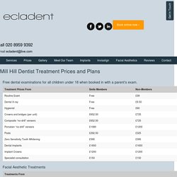 Dental Treatments Prices & Plans - Ecladent